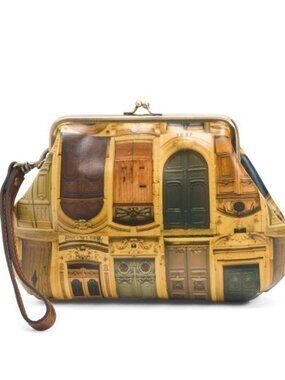 Patricia Nash 'Savena' Framed KissLock Wristlet "Doorways to Italy" Gift Box-NWT